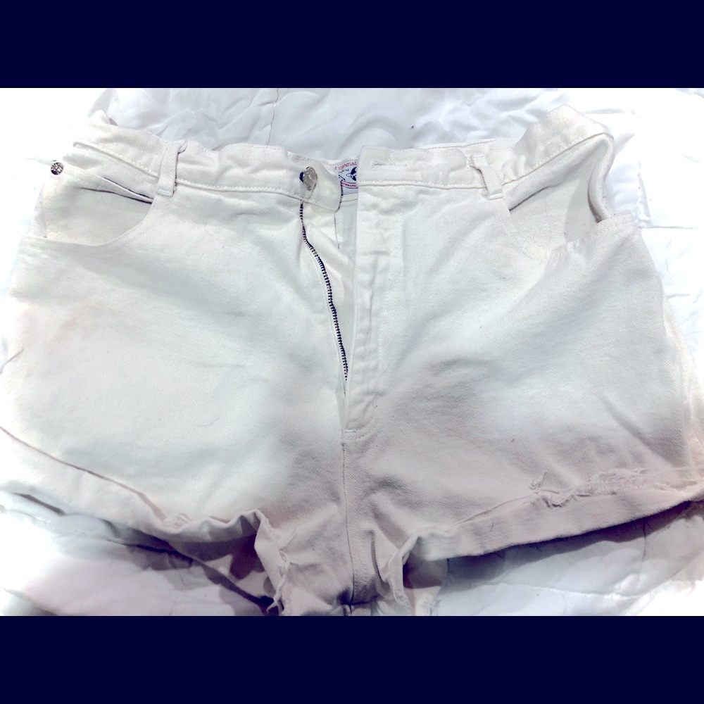 White jean shorts